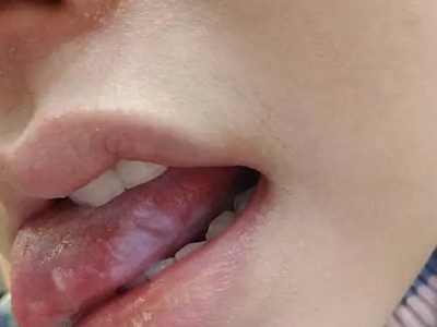 二期口腔梅毒舌頭側面發白凸起的斑塊圖 二期口腔梅毒舌頭側面發白凸起的斑塊圖